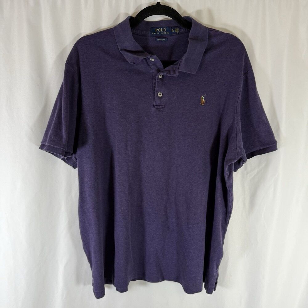 Polo Ralph Lauren Shirt Men's XL Purple Short Sleeve Classic Fit 100% Cotton